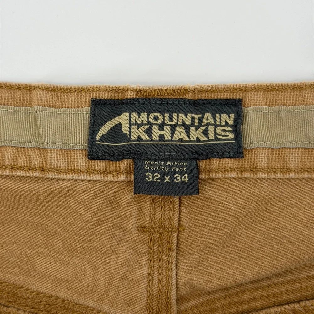Mountain Khakis Alpine Utility Pant Mens 32x34 Brown Double Knee Canvas Workwear